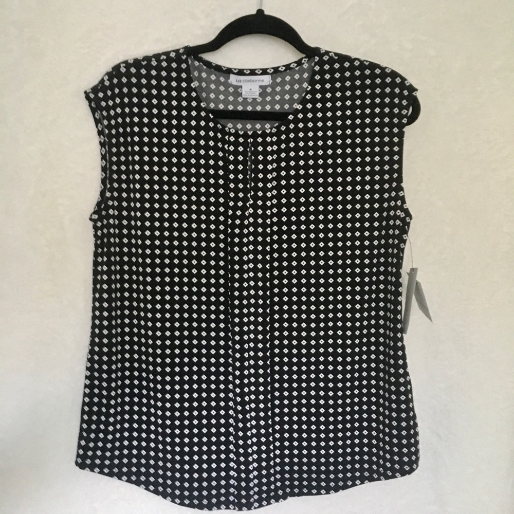 Black Liz Claiborne Short Sleeve Blouse - NWT!